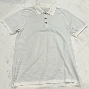 Lululemon Men Metal Tech Vent Polo Size M White Rarely Worn